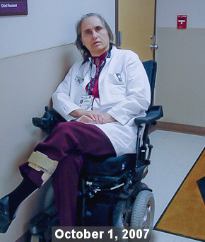 Dr. Wahls in her wheelchair, 2007
